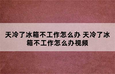 天冷了冰箱不工作怎么办 天冷了冰箱不工作怎么办视频